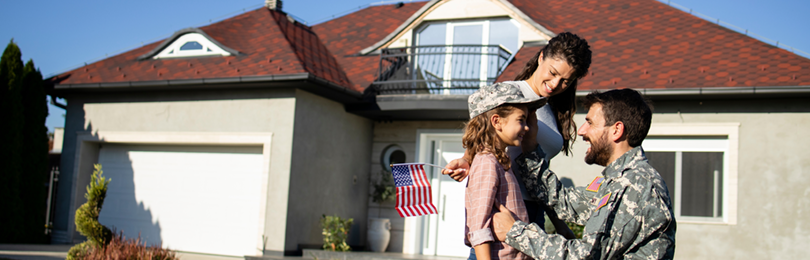 A veteran returns home to his family