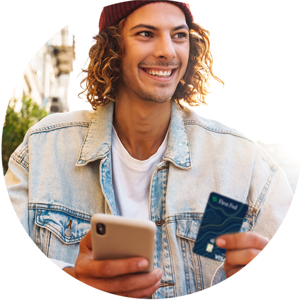 Young Man with Debit Card
