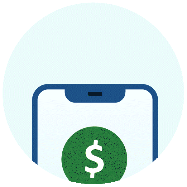 Money Going into a Phone