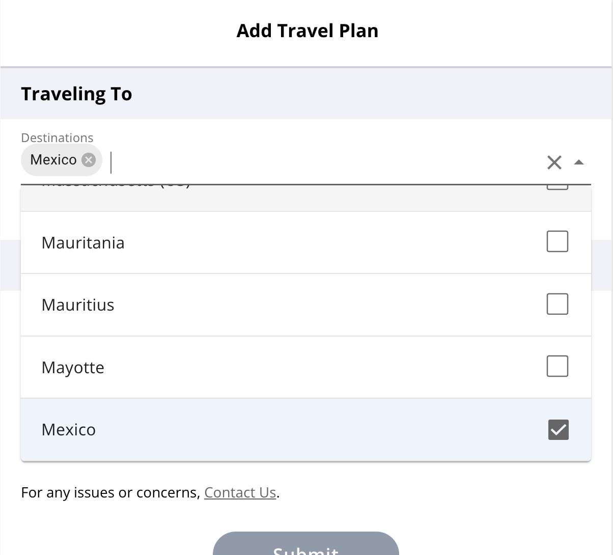 Card Hub Add Travel Plan