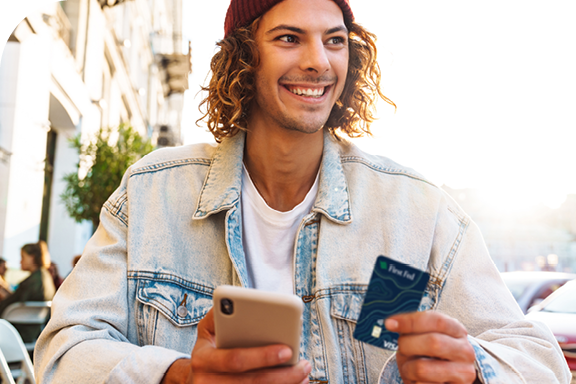 Young Man with Card